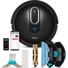 Робот-пылесос SENCOR с 6 режимами уборки, робот-пылесос с приложением, система активной картографии, интеллектуальное планирование, защита от 