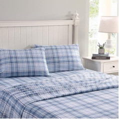 Комплект пододеяльника Laura Ashley Sheets Cotton Flannelette, хлопок, Mulholland Plaid Blue, Queen