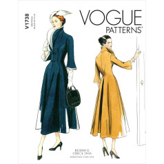 Vogue Patterns V1738E5 Женское платье, белый, E5 (14-16-18-20-22)