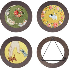 OLYCRAFT Pack of 4 Wooden Embroidery Hoop Frame 14.5 cm Inner Diameter Birch Wood Round Embroidery Hoop Household Cross Stitch Frame Cross Stitch Sewing Tool for Crafts Sewing Hanging Ornaments Decor