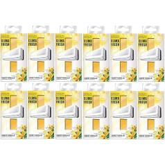 Areon Clima Fresh Air Freshener Vanilla Home Air Conditioner Original Yellow Living Room Office Shop (Sweet Vanilla, Pack of 12)
