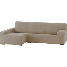 Eysa Dorian Elastic Sofa Throw Chaise Longue Left Front View Chenille 11-Beige 43 x 17 x 37 см
