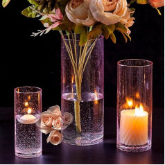 NUPTIO Стеклянный цилиндр фонарь ваза розовый - пакет из 3 свечи держатели стеклянная ваза держатель свечи для плавающей свечи столб чай свет 
