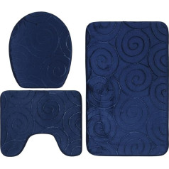ViaGasaFamido Коврик для ванной комнаты из 3 частей Комплект ковриков для ванной комнаты с каменным тиснением Крышка для туалета Крышка для ванно