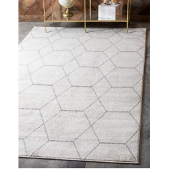 Unique Loom Trellis Frieze Kollektion, Gitteroptik im marokkanischen Stil, geometrischer moderner Teppich, Elfenbein, 274 x 366 см