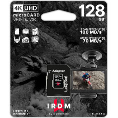 Карта памяти microSD UHS-I U3 объемом 128 ГБ с адаптером