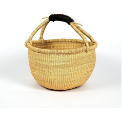 Bolga Zaare Handmade in Ghana by Artisans Natural Small Market Basket 10-11