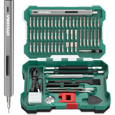 Hychika Электрическая отвертка Набор точной механики, 67 в 1 Мини отвертка Набор инструментов, светодиодные огни, USB перезаряжаемые магнитные д