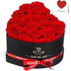 WIAZZLUK Liebevoll Rosenbox, 16 Ewige Rosen, Infinity Rosen,Konservierte Rose