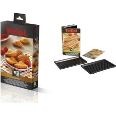 Tefal Snack Collection Mini Madeleine Non-Stick Plate, Black Plate & XA8003 Snack Collection Plate, Grill/Panini, Number 3, Размеры тарелки: 226 x 132 мм