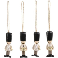 Набор из 4 предметов Gardist 7,5 см для подвесного рождественского украшения елки Цвет: Бежевый