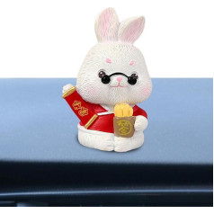 Stronrive кролик фигурка китайский Новый год | 2023 смолы миниатюрные кролик украшения, милый кролик украшения для Весенний фестиваль, китайский 