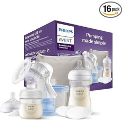 Стартовый набор для ручного молокоотсоса Philips Avent - легкое сцеживание, хранение и кормление с технологией Natural Motion, включает детскую бутылоч