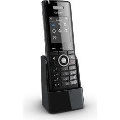 Snom M65 Professional DECT-Mobilteil (250 Stunden Standby, 2 Zoll 176 x 220 Pixel TFT, SW OTA-Upgrade, Vibrationsalarm, Gürtelclip, beleuchtete Tastatur), Schwarz, 00003969