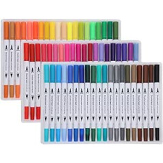 plplaaobo Painting Watercolour Markers, Dual Brush Pens Soft Fine Liner Tip Dual Brush Art Supplies (60 Colours)