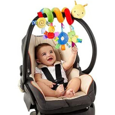 jojofuny Rattles for Newborns, Pram Toys with Bell, Ringtone, Car Seat, Toy for Children, Spiral, Plush Toy for Stroller, Accessories Bar