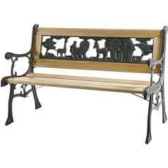 Siena Garden Children's Cast Iron Bench Zoo-Park 84 x 41 x 52.5 cm