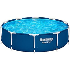 Bestway Steel Pro Frame Pool Set with Filter Pump, Diameter 305 x 76 cm, Dark Blue, Round