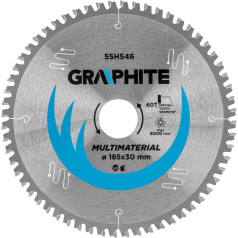 Graphite Пильное полотно Widia, 185 х 30 мм, 60 зубьев, универсальное