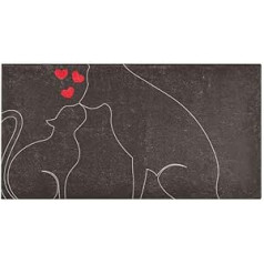 Dog Cat Silhouette Non Slip Area Rug Anti Fatigue Kitchen Rug Floor Mat for Hallway Entrance Living Room Bedroom Dorm Home Decor