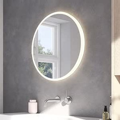 Loevschall Atlas Round Bathroom Mirror with Lighting LED Mirror with Touch Switch Bathroom Mirror with LED Lighting Adjustable Round Bathroom Mirror with Lighting 60 cm