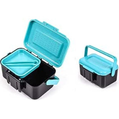 Toasis Fishing bait box, worm container, plastic case with tweezers