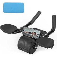 Cretee Ab Roller Rad für Bauch- und Rumpfkrafttraining, Ab Wheel Roller mit Knieschoner für Bauchmuskeltraining, Anfänger und fortgeschrittenes Bauchkernkrafttraining