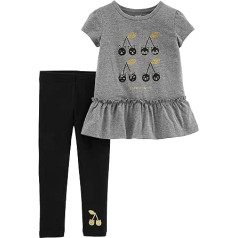 Carter's Baby Girls Cherry Happy Peplum Leggings Set