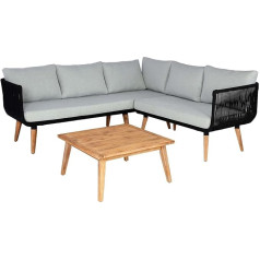 Комплект садовой мебели Mendler HWC-L30 Lounge Set Sofa Acacia Wood MVG Certified - обивка светло-серая