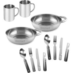 Набор посуды из нержавеющей стали normani Camping 2 x Cutlery Set + 2 x Plates + 2 x Cups