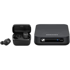 Sennheiser CX True Wireless Bluetooth In-Ear Headphones with Passive Noise Cancellation, Touch Control, Black & 508258 BT T100 Bluetooth Audio Transmitter for Hi-Fi or Home Entertainment Black