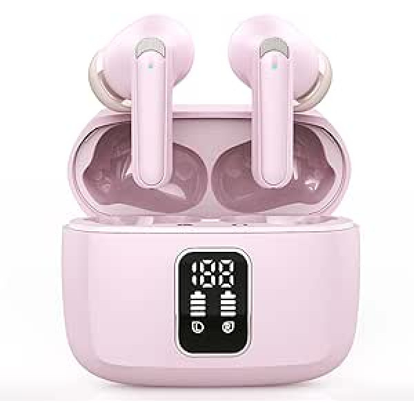 lukg Bluetooth Earphones 48H In-Ear Headphones Wireless Bluetooth 5.3 Pink