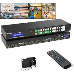 MT-VIKI HDMI Matrix Switch 8 in 8 Out Supports Web Control 3.5 mm Stereo Audio with IR Remote Control Rack Mount 4K @ 30Hz EDID RS232 LAN Port