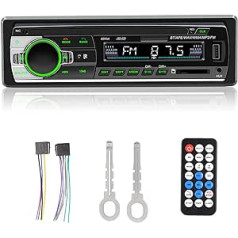 Bewinner 4.1 Inch Single DIN Car Radio, USB 2.0 Car Radio, AI Voice Control, LED Display, BT 4.0 Hands-Free Kit