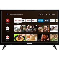 TELEFUNKEN D24H550X2CW 24 Inch TV/Android Smart TV (HD-Ready, HDR, Triple Tuner, Bluetooth) [2023], Black