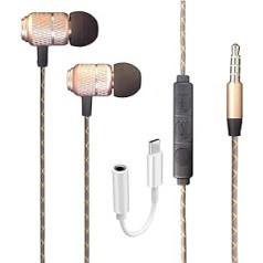 reichlich® Headphones, Samsung Galaxy A3, A5, A7, A5 2016, A3, 2016, A7 2017, Wired Bass Stereo In-Ear Headphones Headset with Remote Control and Microphone with 3.5 mm Jack