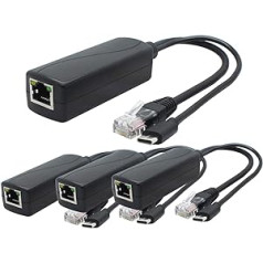 ANVISION PoE Splitter 5V USB Type C 48V to 5V 2.4A IEEE 802.3af Compliant