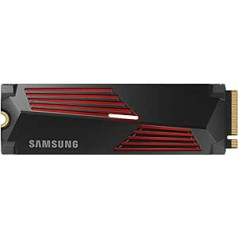 Samsung 990 PRO Heatsink NVMe M.2 SSD with Heatsink, 4TB, PCIe 4.0, 7450MB/s Read, 6900MB/s Write, Internal SSD with RGB for PC/Console Gaming and Video Editing, MZ-V9P4T0CW