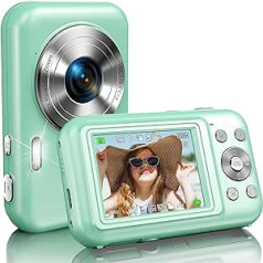 Amdeurdi 1080P Digital Camera, 44MP Camera, Compact Camera 16X Digital Zoom with 1 Rechargeable Battery for Children, Teenagers, Beginners, Boys, Girls (Green)