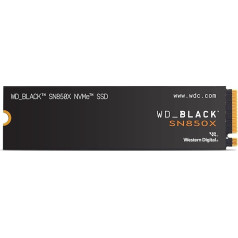 WD_BLACK SN850X NVMe SSD 1TB Внутренний твердотельный накопитель (игровая память, технология PCIe Gen4, чтение 7300 МБ/с, запись 6300 МБ/с) Черный