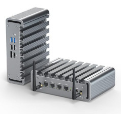 VENOEN Mini PC Firewall N100 безвентиляторный мини ПК маршрутизатор с 4 x I225/I226-V Nics, 8GB DDR5 RAM 256GB SSD, HD, DP, SIM слот, AES-NI, Auto Power On, RTC, WatchDog