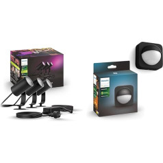 Светодиодные садовые прожекторы Philips Hue White and Color Ambiance Lily, комплект из 3 штук, базовый набор, совместимость с Amazon Alexa (Echo, Echo Dot) + датчик движени