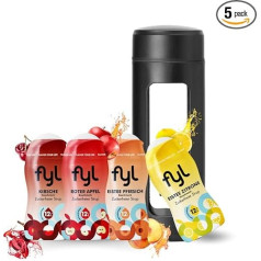 Стартовый набор сиропов без сахара fyl 4 вкуса для 48 л Zero Drink + бутылка для питья 460 мл - содержит комплекс витаминов B - идеальное средство для у