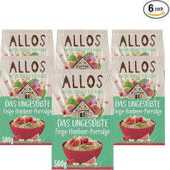 Allos Несладкая каша с инжиром и малиной | Каша без сахара | Органическая крупа | Фруктовая крупа | Овсяная каша | Каша для завтрака | Зерно для з