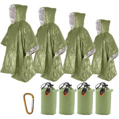 Ninth C 4 Pack Survival Poncho Mylar Thermal Poncho Outdoor Camping Hiking Poncho 100x125cm