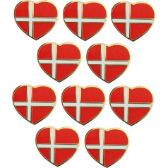 Yantec Булавки Дания сердце флаг булавка упаковка 10 флаг я люблю Данию