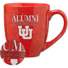 Rico Industries NCAA Utah Utes Alumni Ceramic Coffee Mug, 473 мл, лазерная гравировка, керамическая кофейная кружка с крапинками