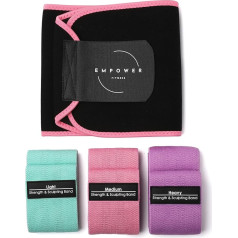 Empower Fitness тренажер для талии и набор резинок для женщин и мужчин, домашние тренировки с поясом для обрезания пота для эффекта сауны