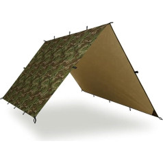 Aqua Quest Defender Tarp - 100% водонепроницаемый брезент из сверхпрочного нейлона Bushcraft Survival Shelter - 3 x 2, 3 x 3, 4 x 3, 4.5 x 4.5 м, камуфляж, оливково-зеленый или с н