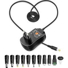 34W Универсальное компьютерное зарядное устройство Multi Tip Transformer 220V 6V 3V 4.5V 5V 7.5V 12V Источник питания 9V 1A 2A Адаптер AC DC с USB-портом 5V 10DC разъем для 
